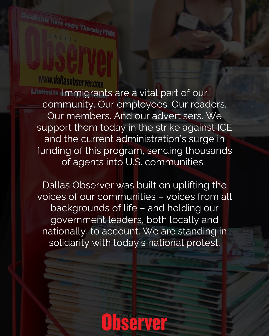 Dallas Observer - We will continue reporting to stand... | Facebook