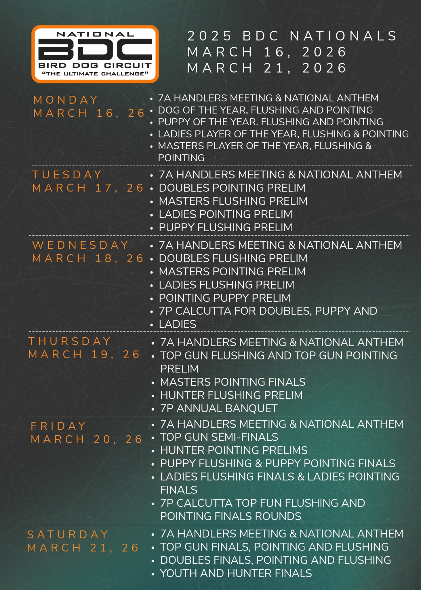 National - 📣🐾 2025 BDC Nationals Itinerary Now Available 🐾📣 The wait is ...