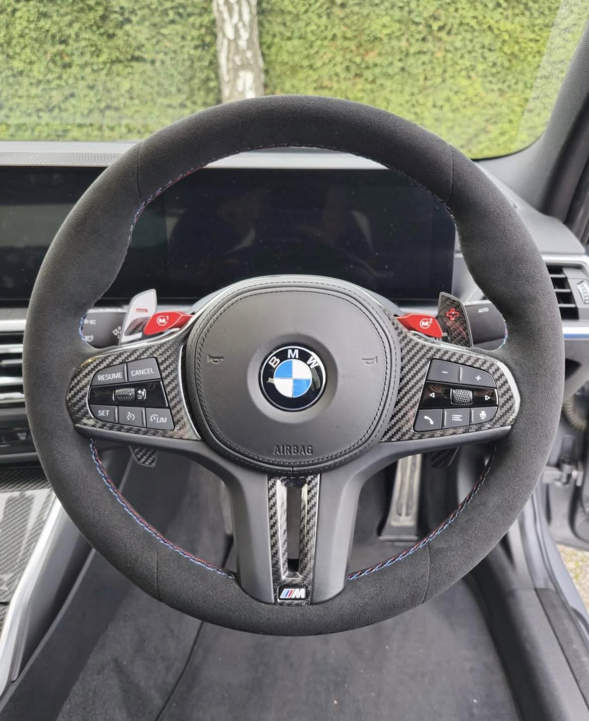 Premium Black Suede Leather Steering Wheel Cover, Hand
