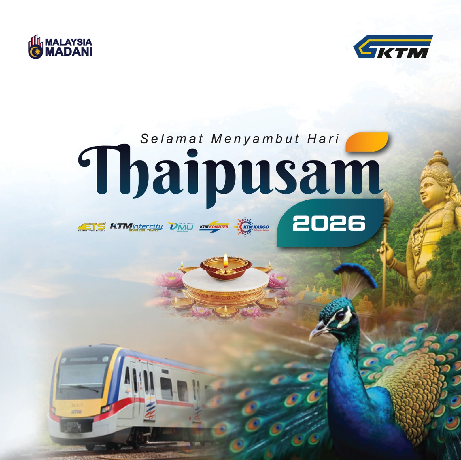 KTM - Selamat Menyambut Thaipusam 2026. KTMB mendoakan agar perayaan ...