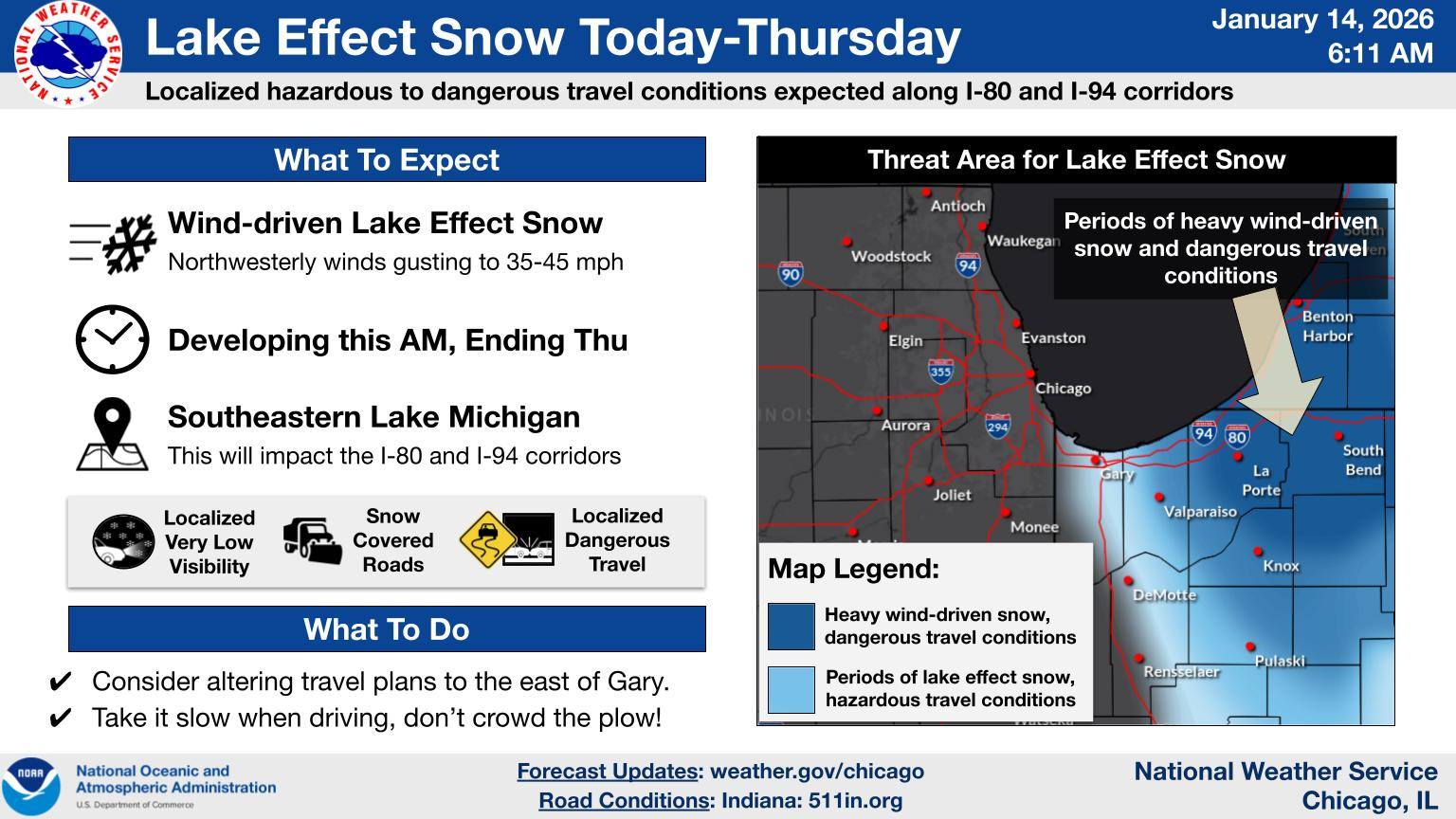 US - [6:25 AM CST Wednesday 1/14/2026] • The advertised lake effect ...