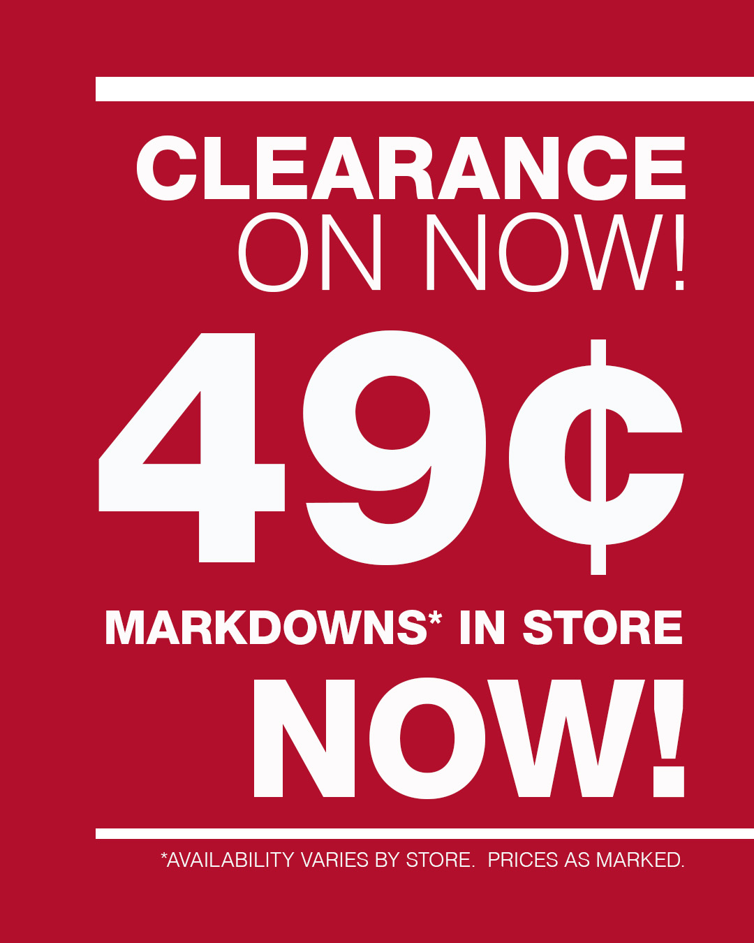 49¢ markdowns drop TODAY, so run to Ross for incredible deals!