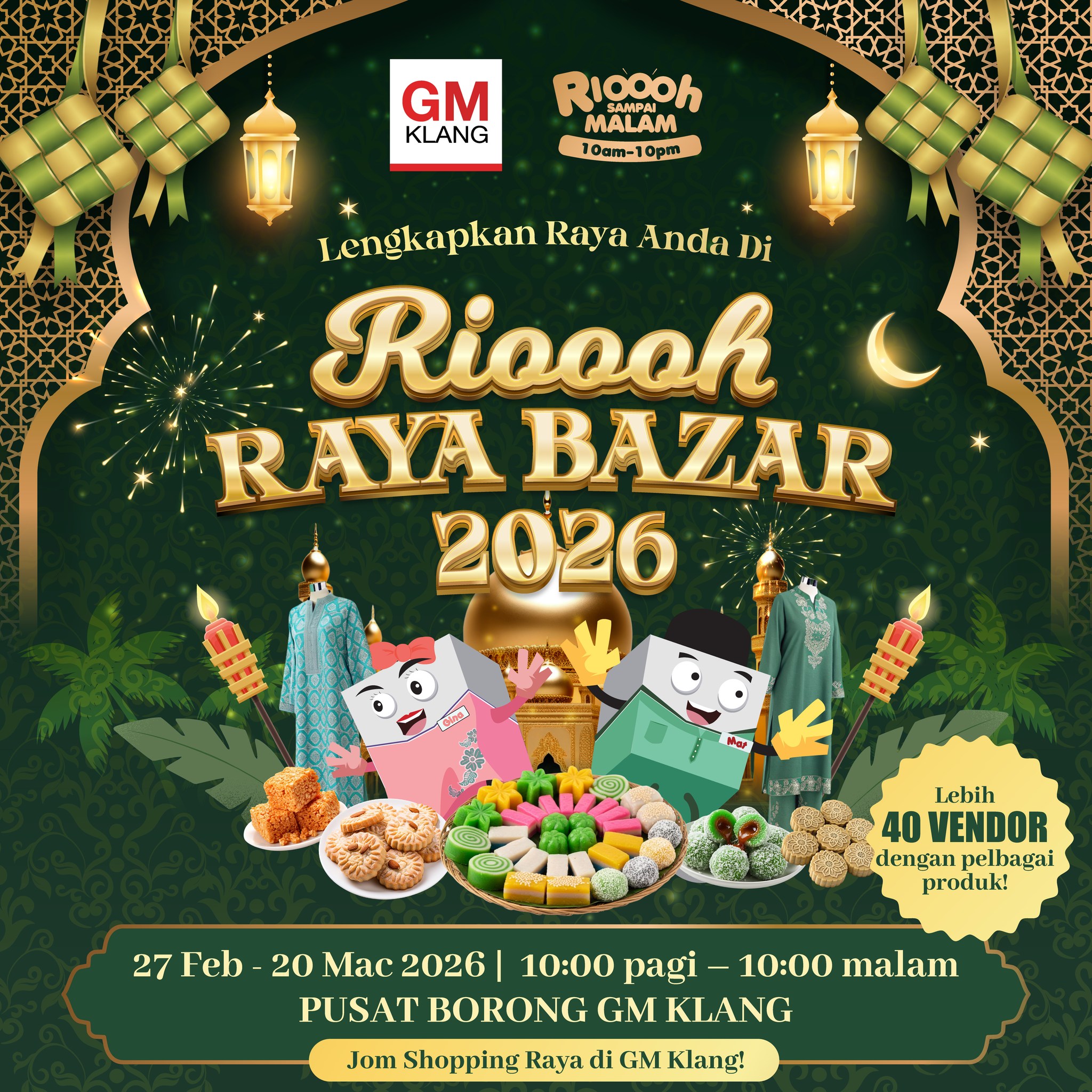 GM - 🌙🔥 WEHHH RIOOOH RAYA BAZAAR DAH START BALIK!!! 🔥🌙 Nak shopping ...