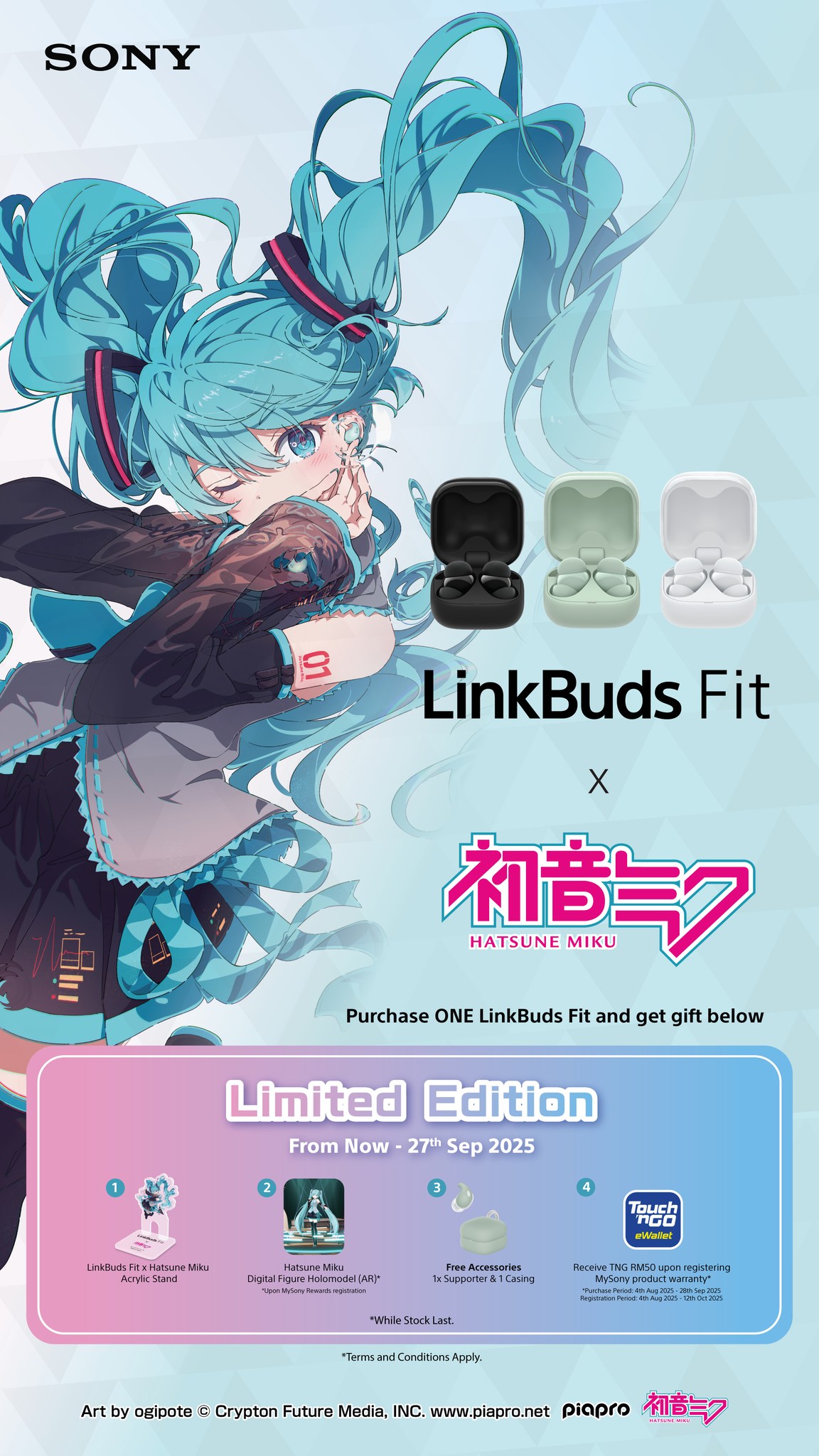 Sony LinkBuds Fit x Hatsune Miku promo at Sony Store BBCC