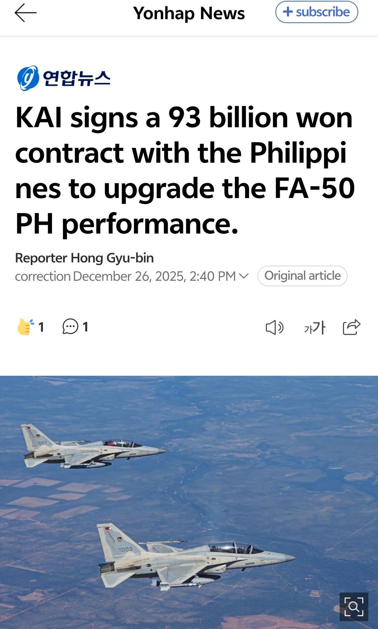 AFP - Korea Aerospace signs deal to upgrade Philippines' FA-50PH ...