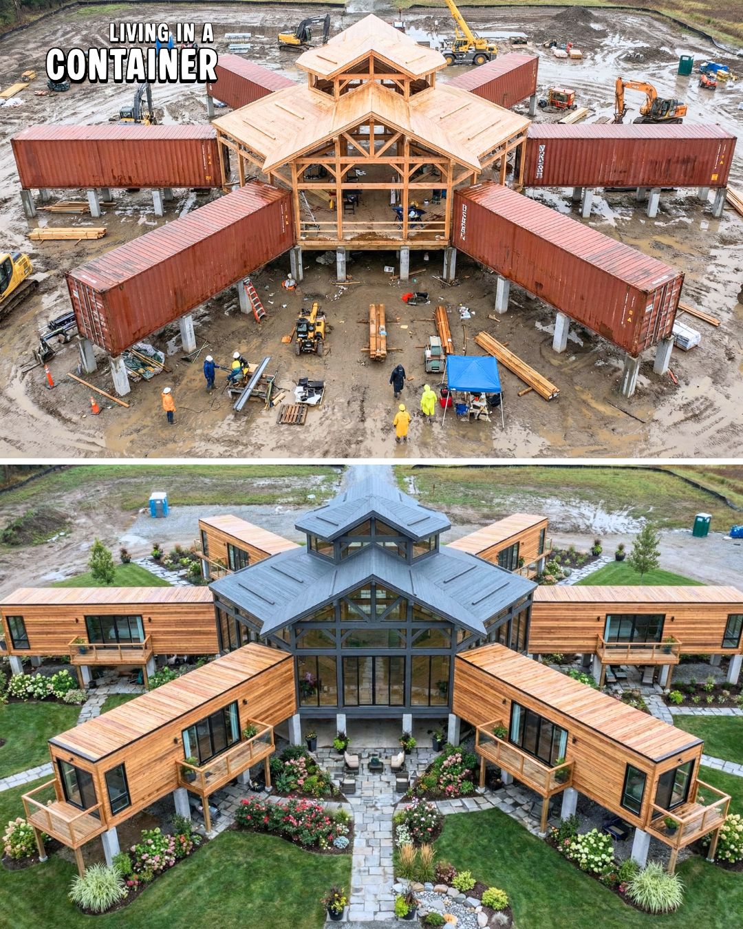 Living - 6 Rusty Containers Morph Into A Massive $850k 'Dark Fortress ...