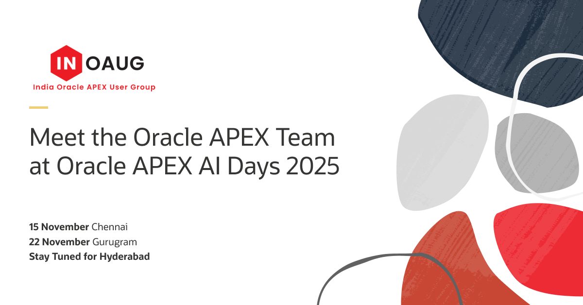 Oracle APEX - 📣 APEX AI Days is coming to your city! Get... | Facebook