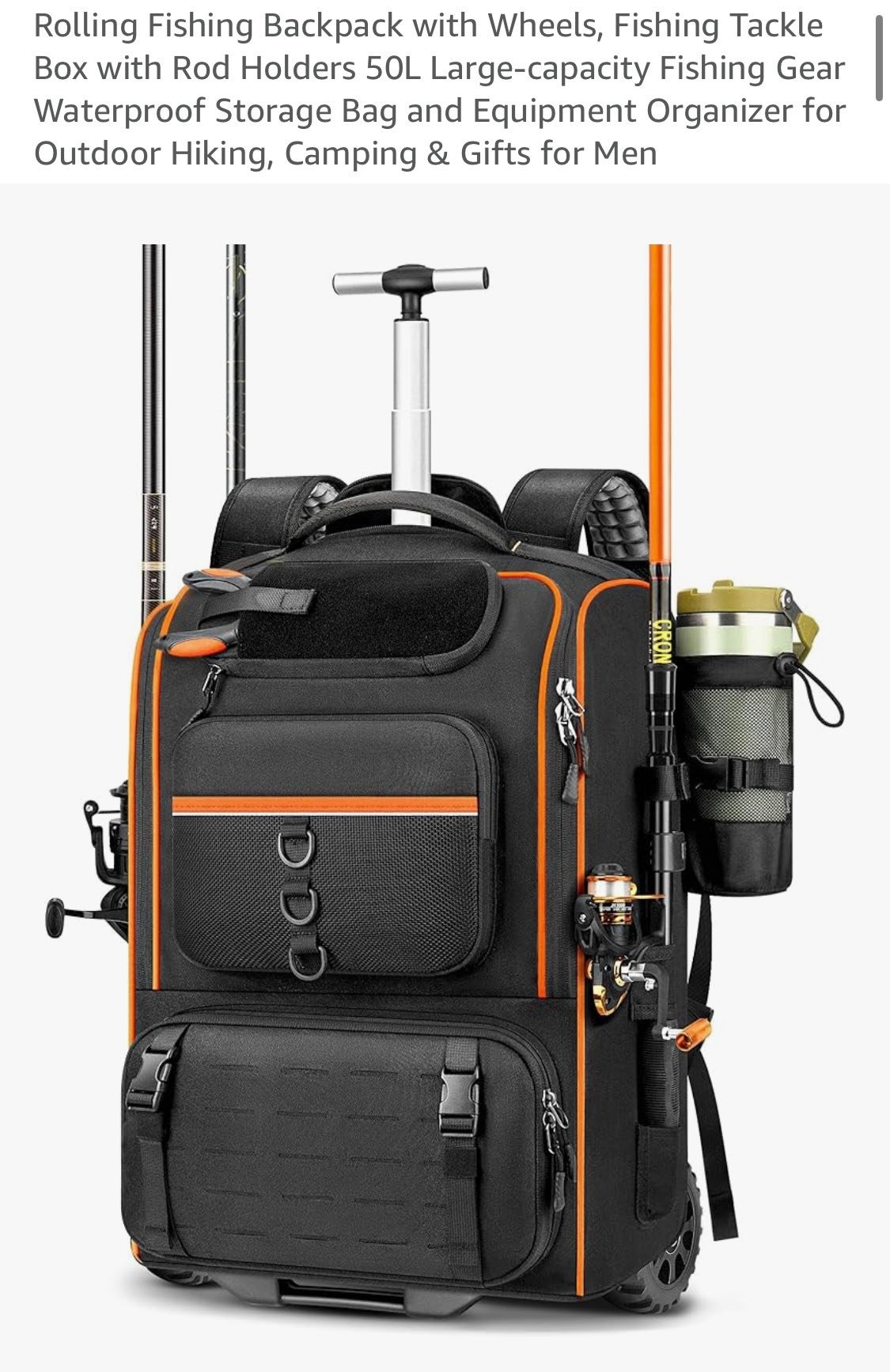 fishing tackle bag on wheels Rolling Box Backpack Features cool compartments that make it easy to carry drink to fishing Sold! Rolling Fishing Backpack with
