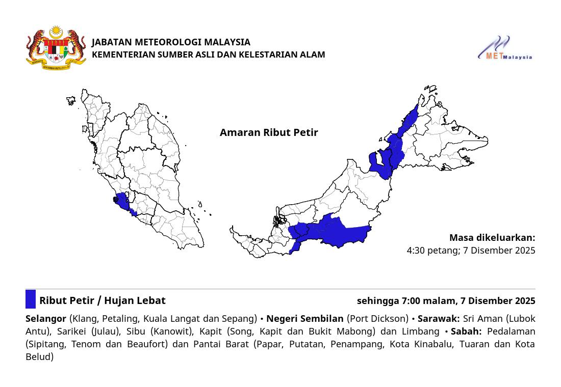 Malaysian - AMARAN RIBUT PETIR. ⛈⛈⛈ Ribut petir, hujan lebat dan angin ...