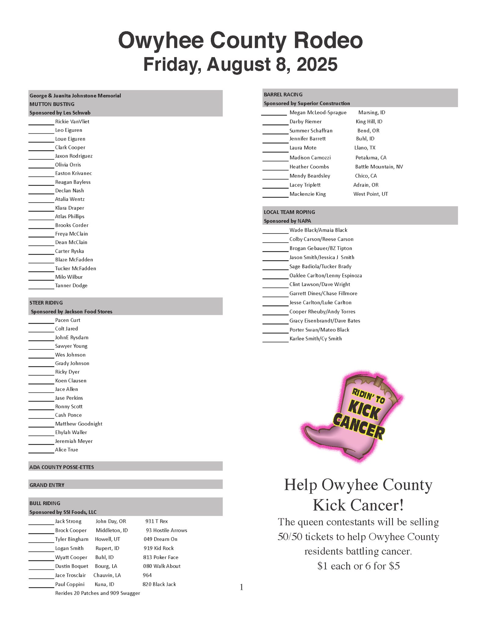 Owyhee County Rodeo | Homedale ID