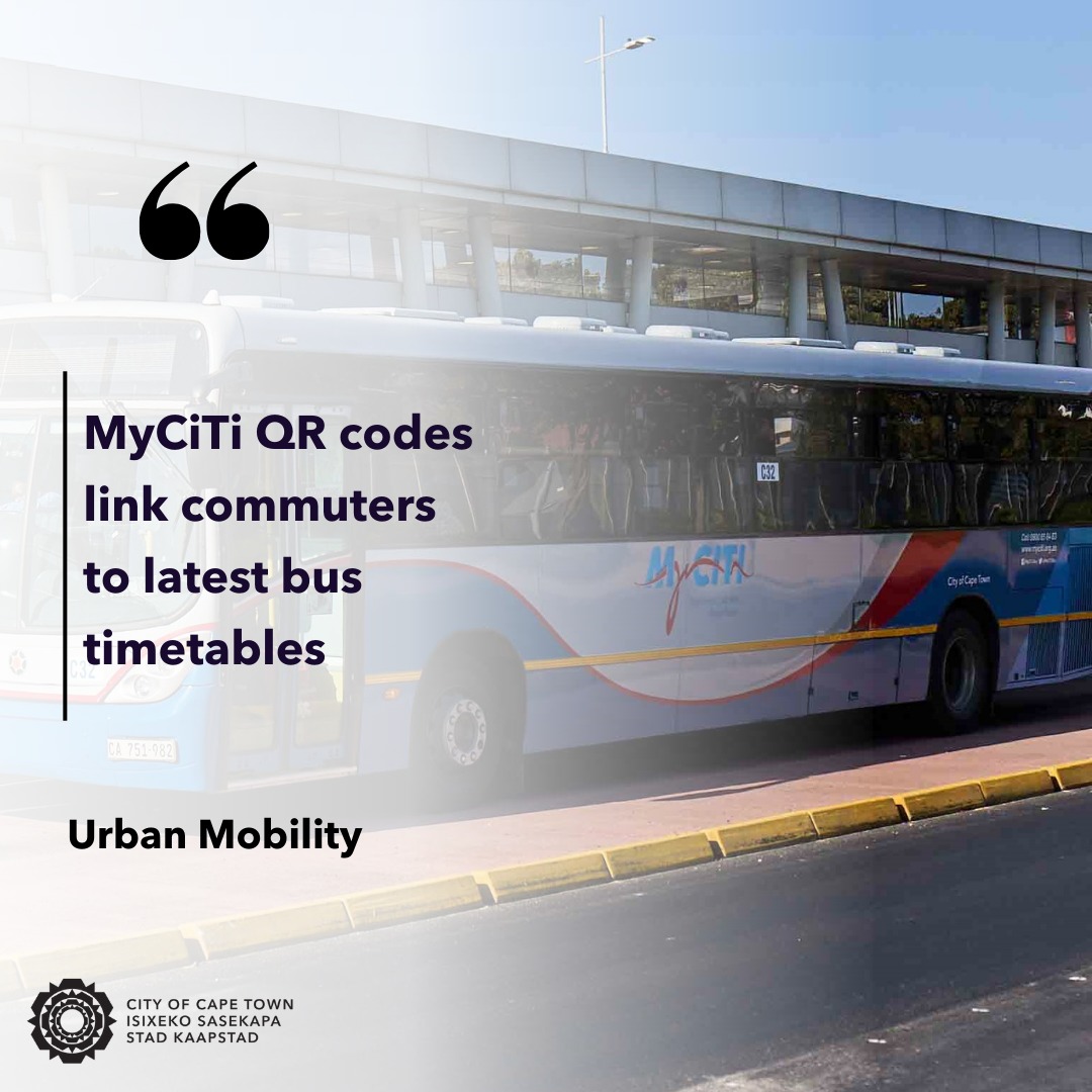 🚌📱 MyCiTi QR codes now link commuters... - City of Cape Town | Facebook
