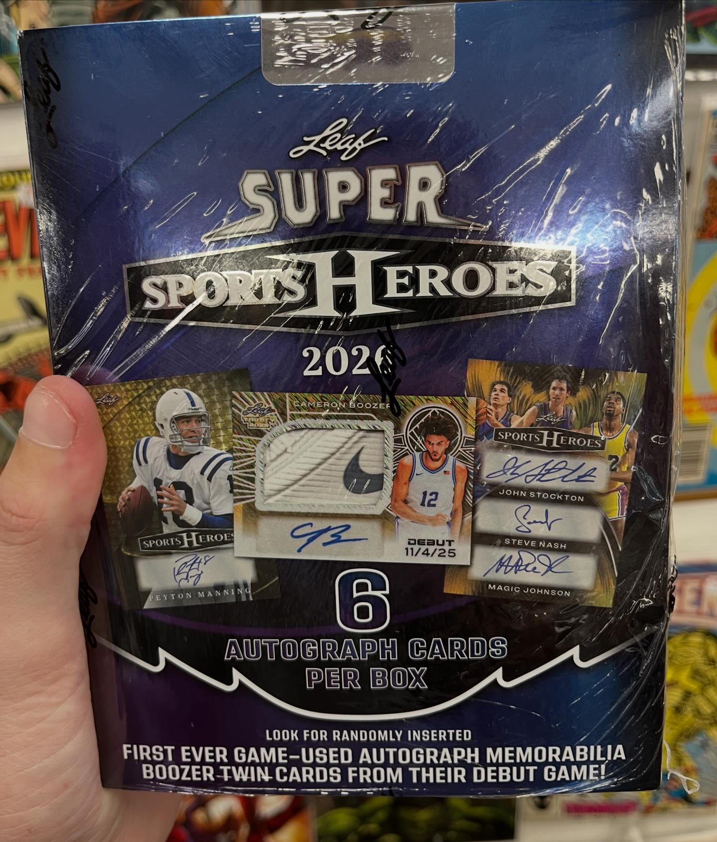Each box of 2026 Leaf Super Sports Heroes will receive 1 from the 