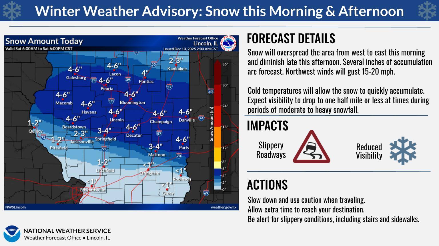 US - Snow will overspread the area from west to east this morning and ...