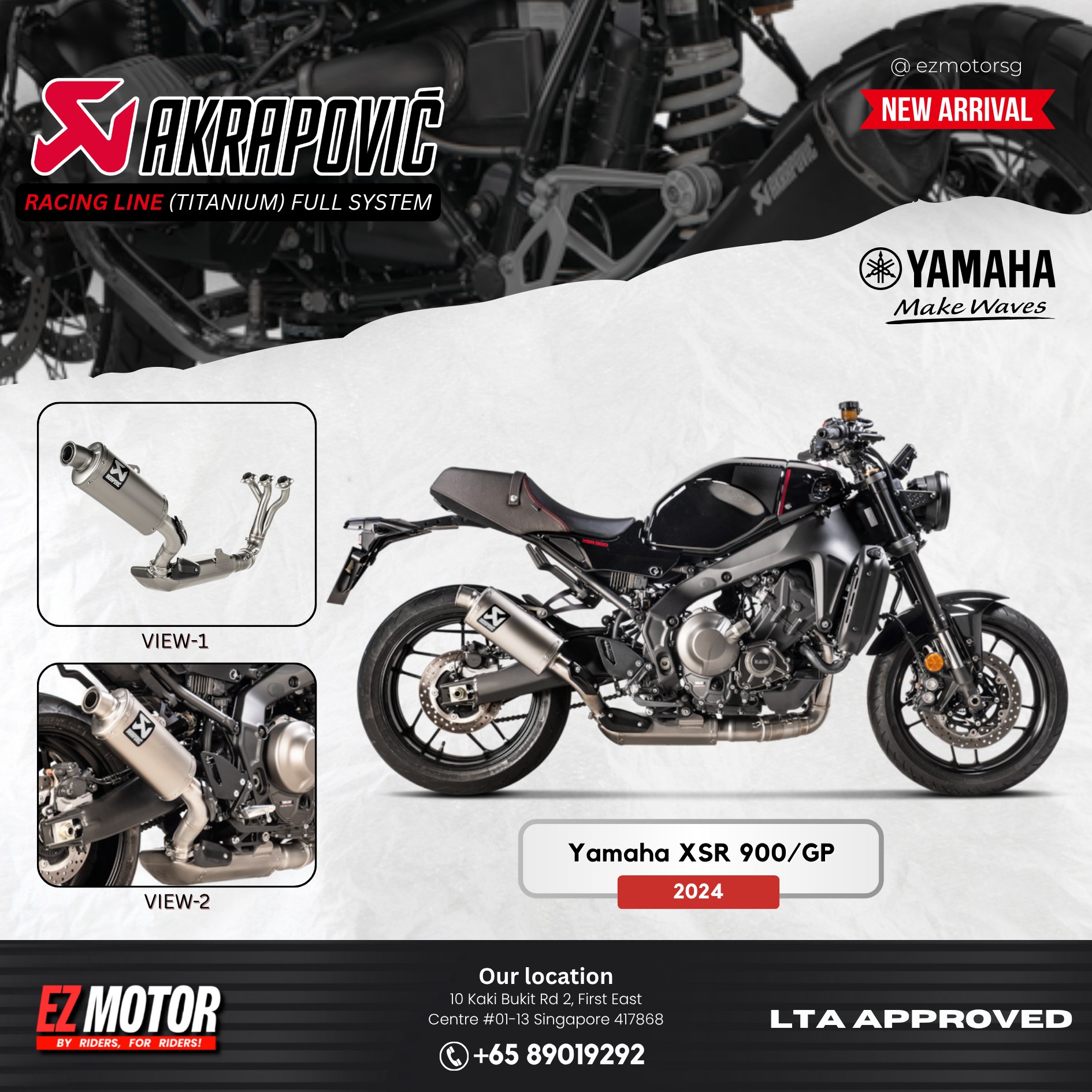 ルーク 🔥 Akrapovic Racing Line (Titanium) Full System for Yamaha XSR900