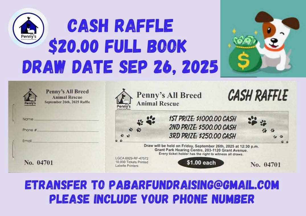🎉🎉🎉Draw date is... - Penny's All Breed Animal Rescue Inc. | Facebook