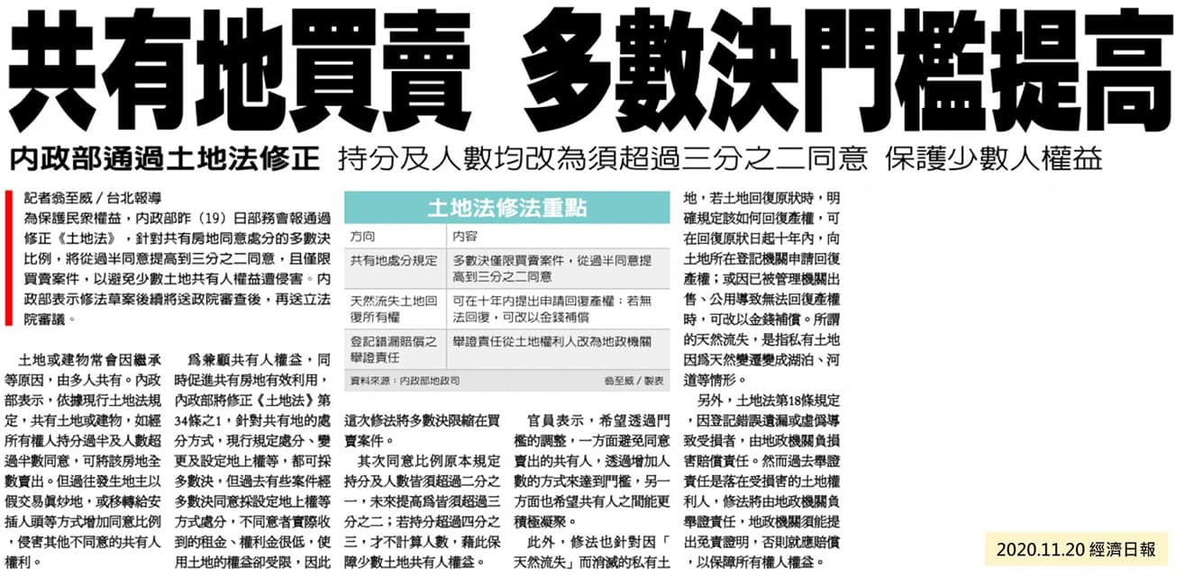 匯亞地政士事務所 土地法34 1要做修法囉 有共有持分不動產的朋友們 要多留意喔 Facebook