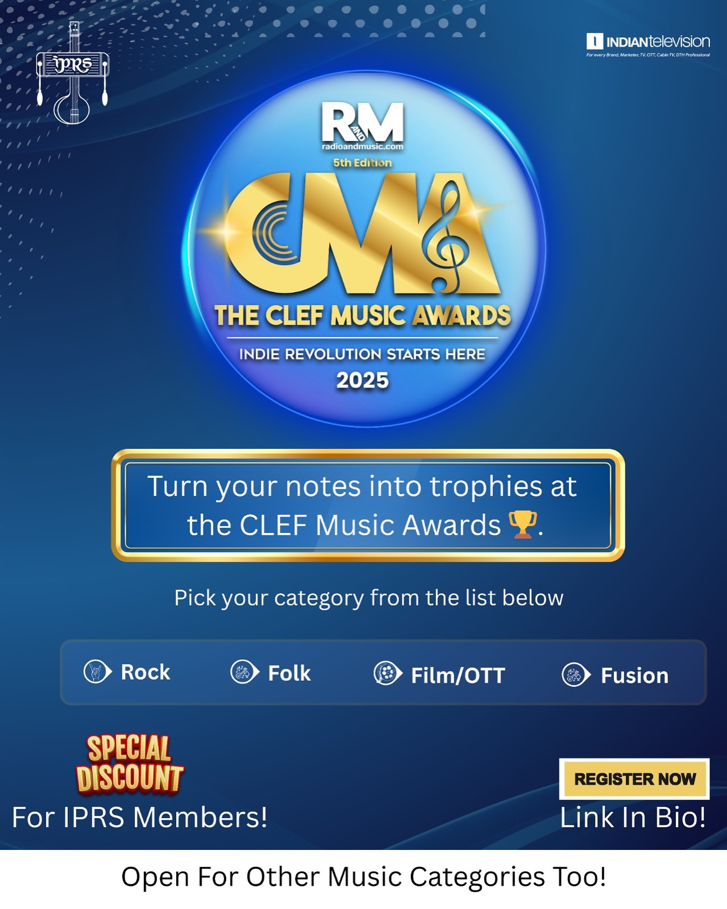 Indian - India’s BIGGEST music celebration is back – Clef Music Awards ...