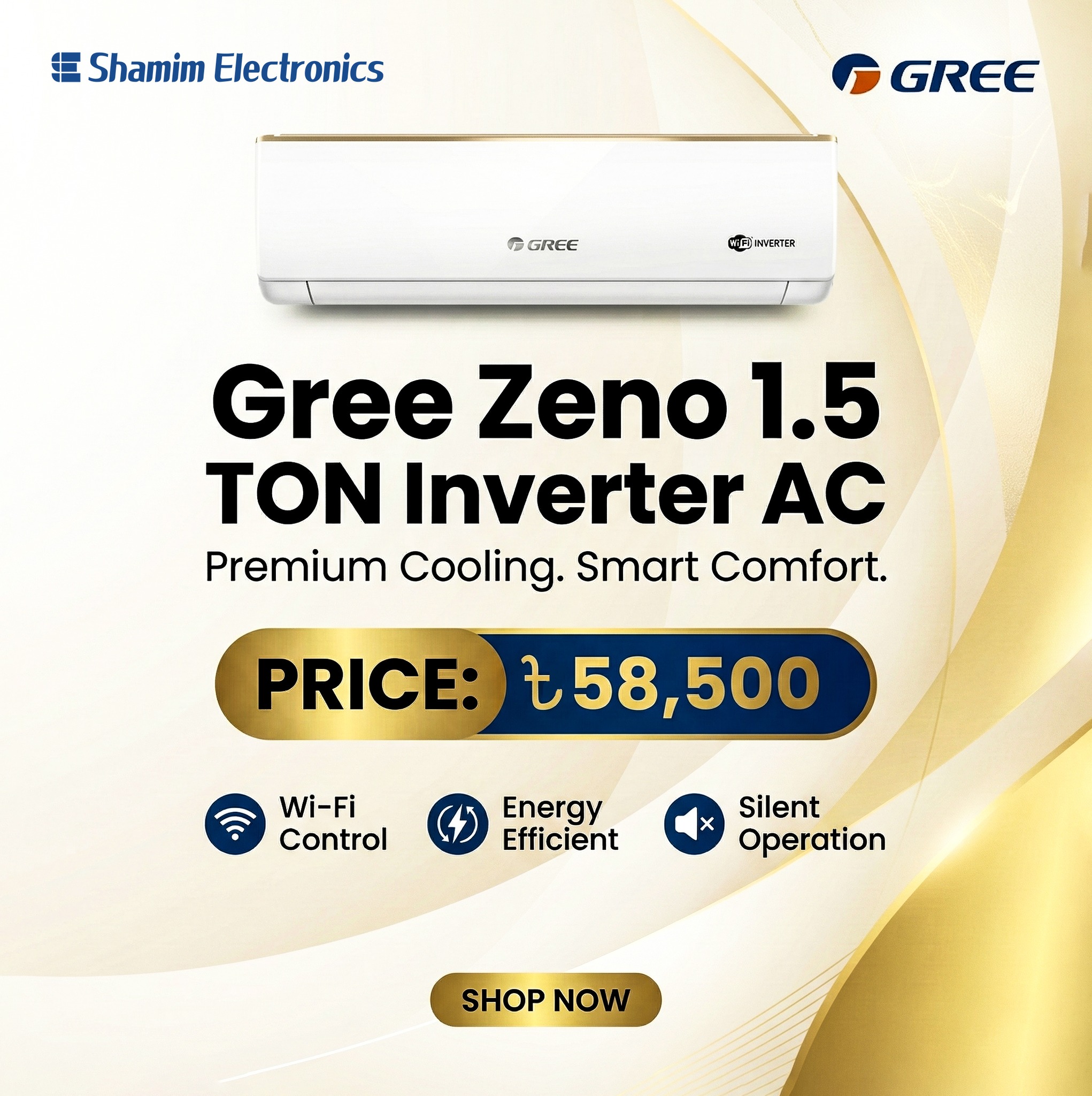 Shamim - Gree Zeno 1.5 Ton Inverter AC এখন পাচ্ছেন Shamim Electronics ...