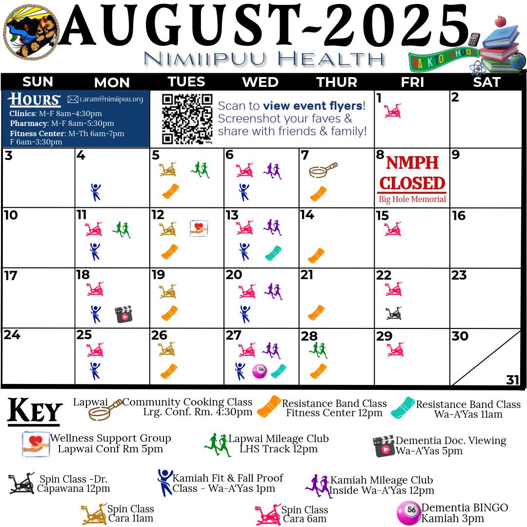 Nimiipuu Health - 🌞August Happenings!🌞 Community Support... | Facebook