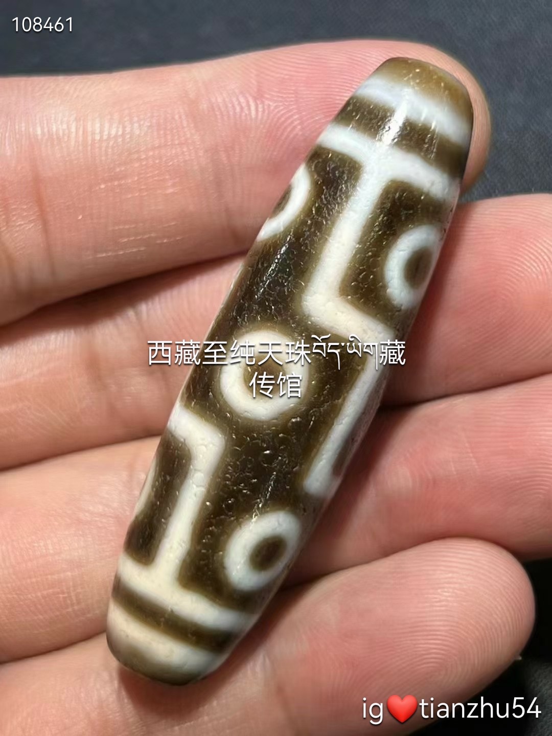 天珠 2眼 35.5*11.5㍉ ドラゴンライン入り‼️龍紋二十一眼天珠のブレス