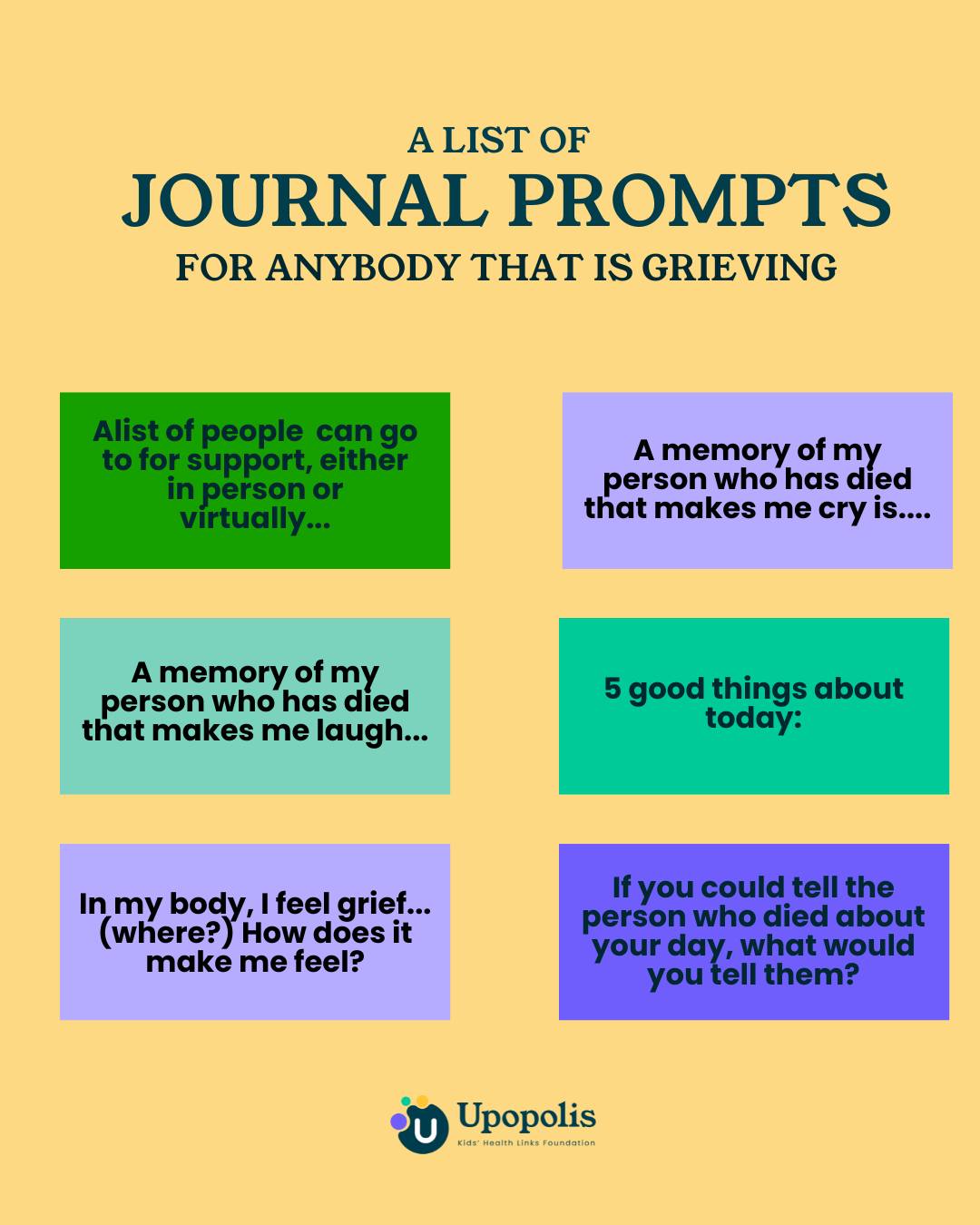 UPOPOLIS - Journal Prompts for Anyone Who Is Grieving Grief can be hard ...