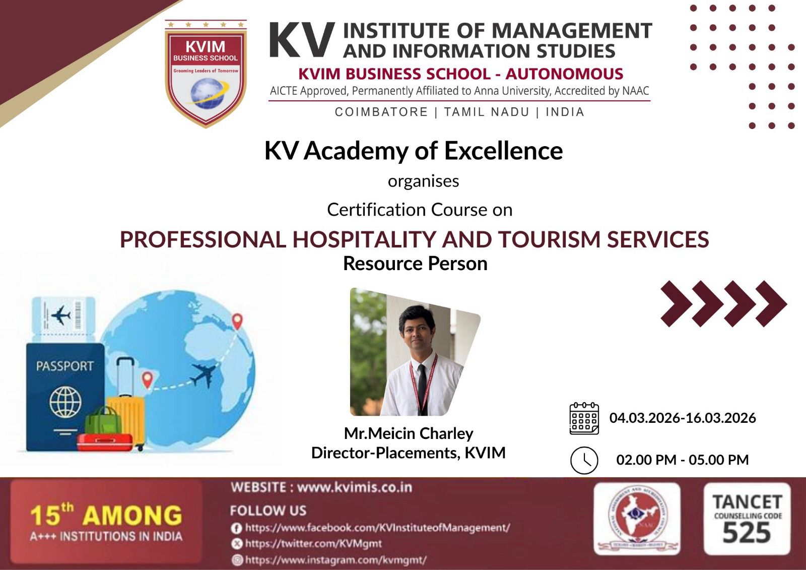 KV Institute of Management and Information Studies | Coimbatore