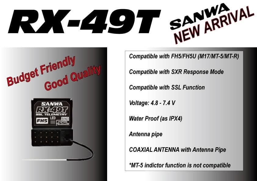 🥳SALE🎉Sanwa👍RX-49T FH5 Receiver For M17,MT-5,MT-R