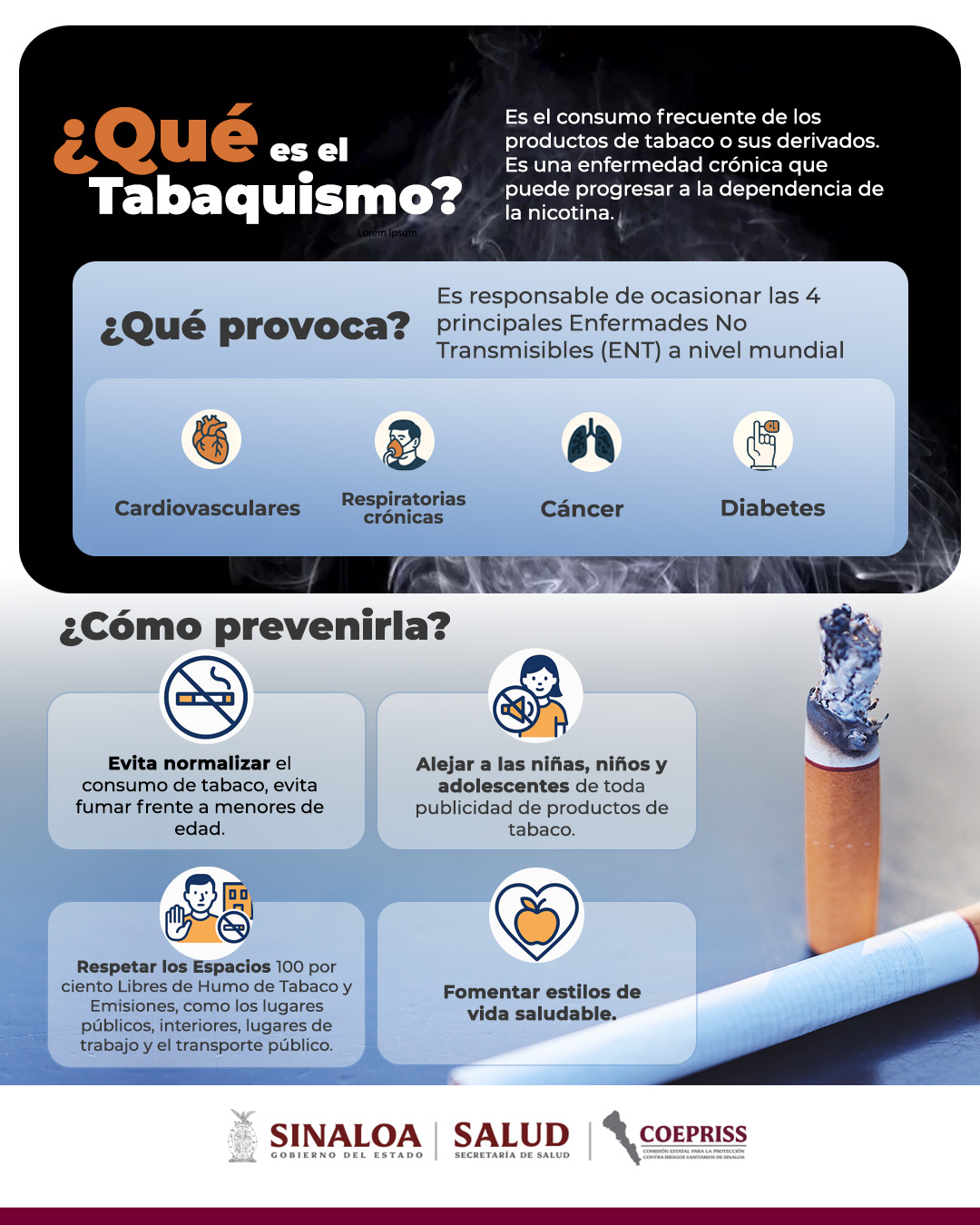 🚭🌎 El tabaco sigue siendo la principal causa evitable de enfermedades y  muertes en el mundo, según la OMS. Informarte es cuidarte. ¡Conocer los  riesgos es el primer paso para proteger tu