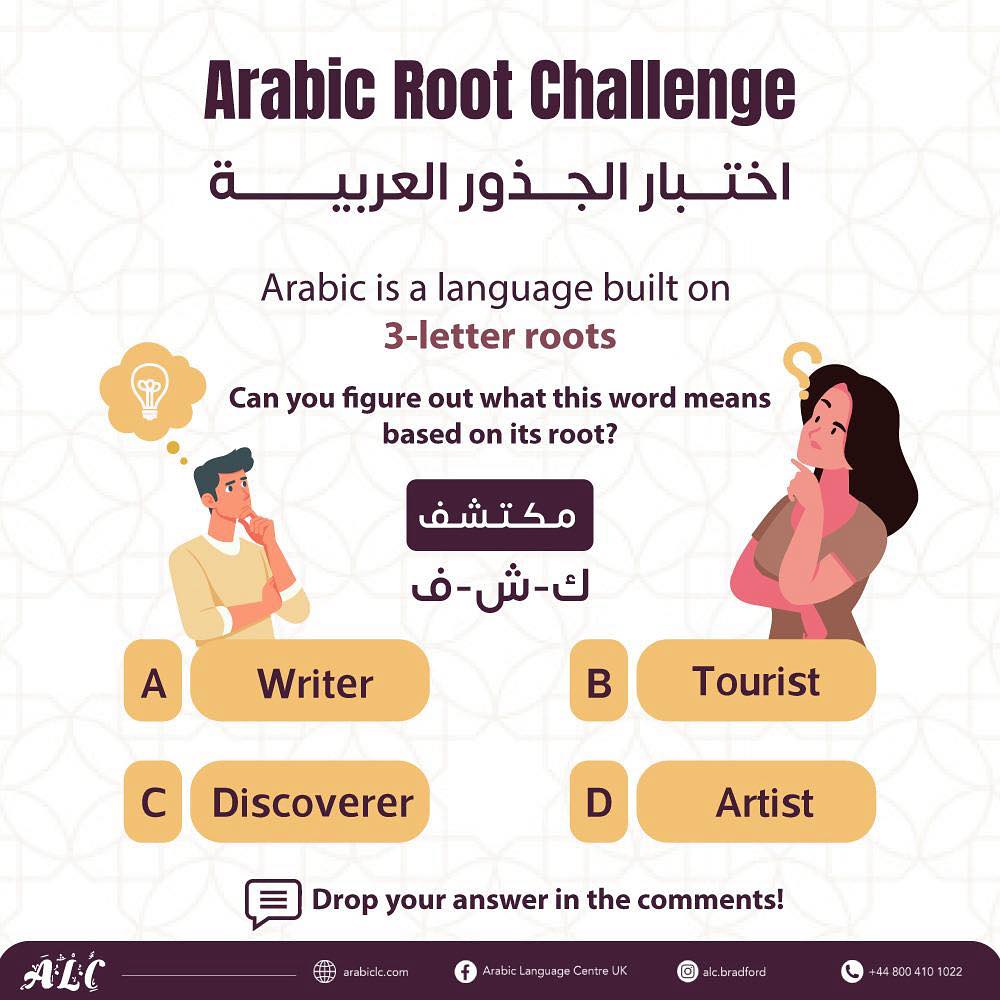 Arabic - 🧠Arabic Root Challenge | اختبار الجذور العربية Arabic is a ...