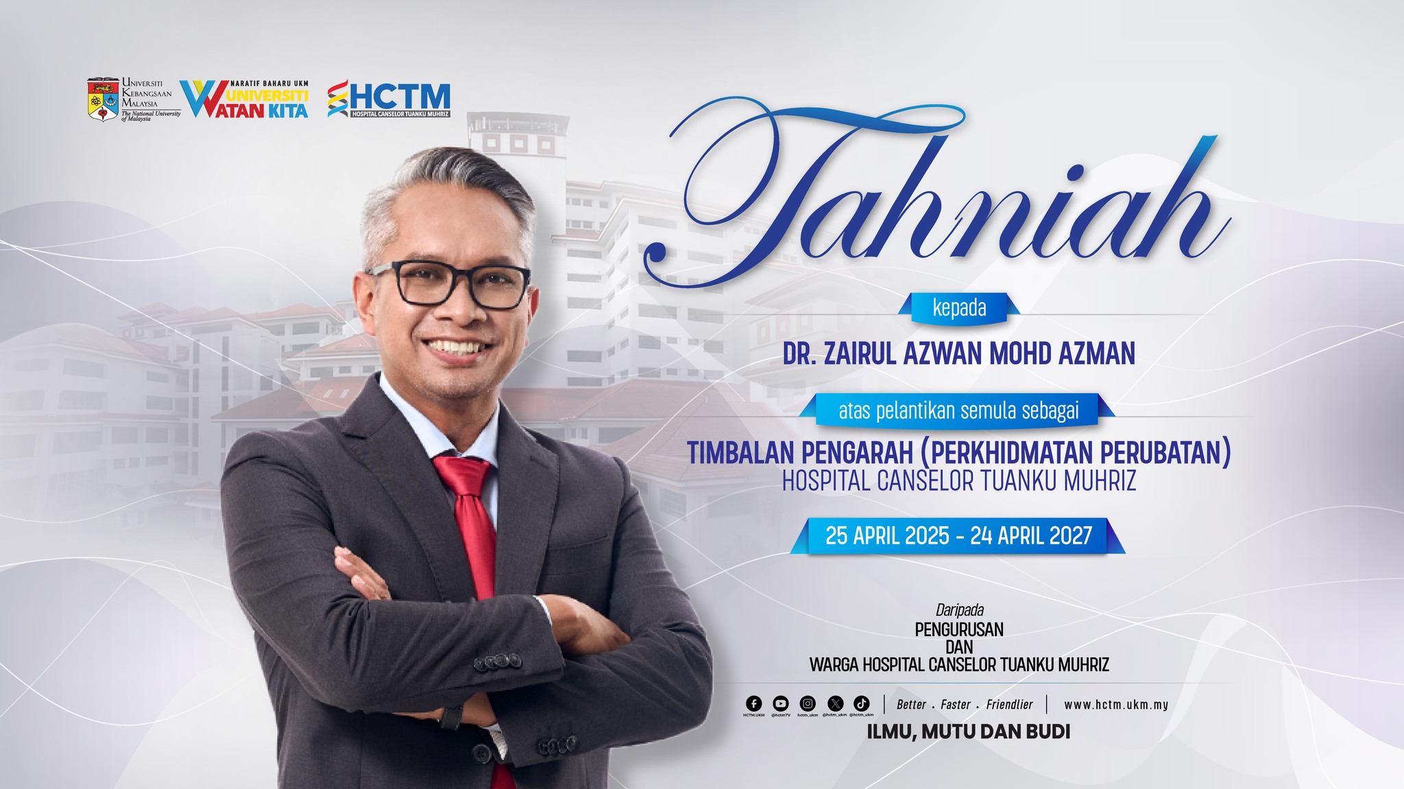 Hospital - Tahniah Dr. Zairul Azwan Mohd Azman atas pelantikan semula ...