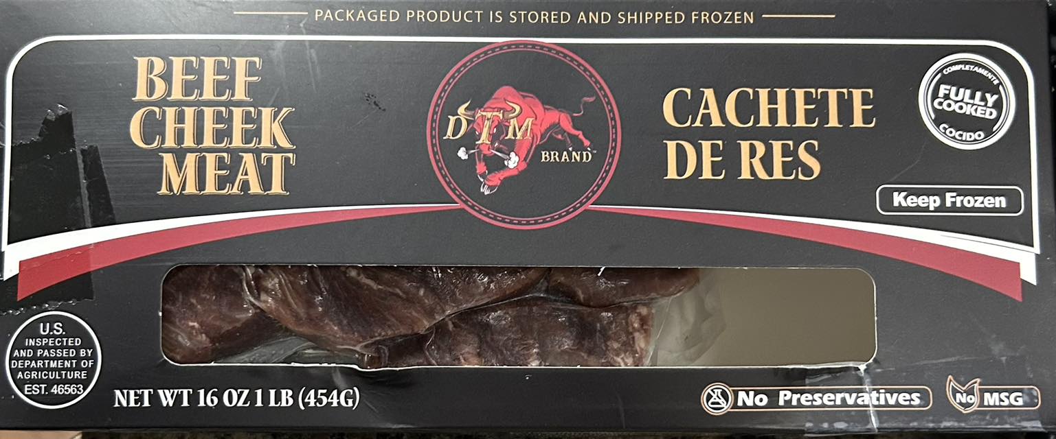 Franklin - **NEW ITEM** Fully cooked BEEF CHEEK MEAT 16 oz package $9. ...