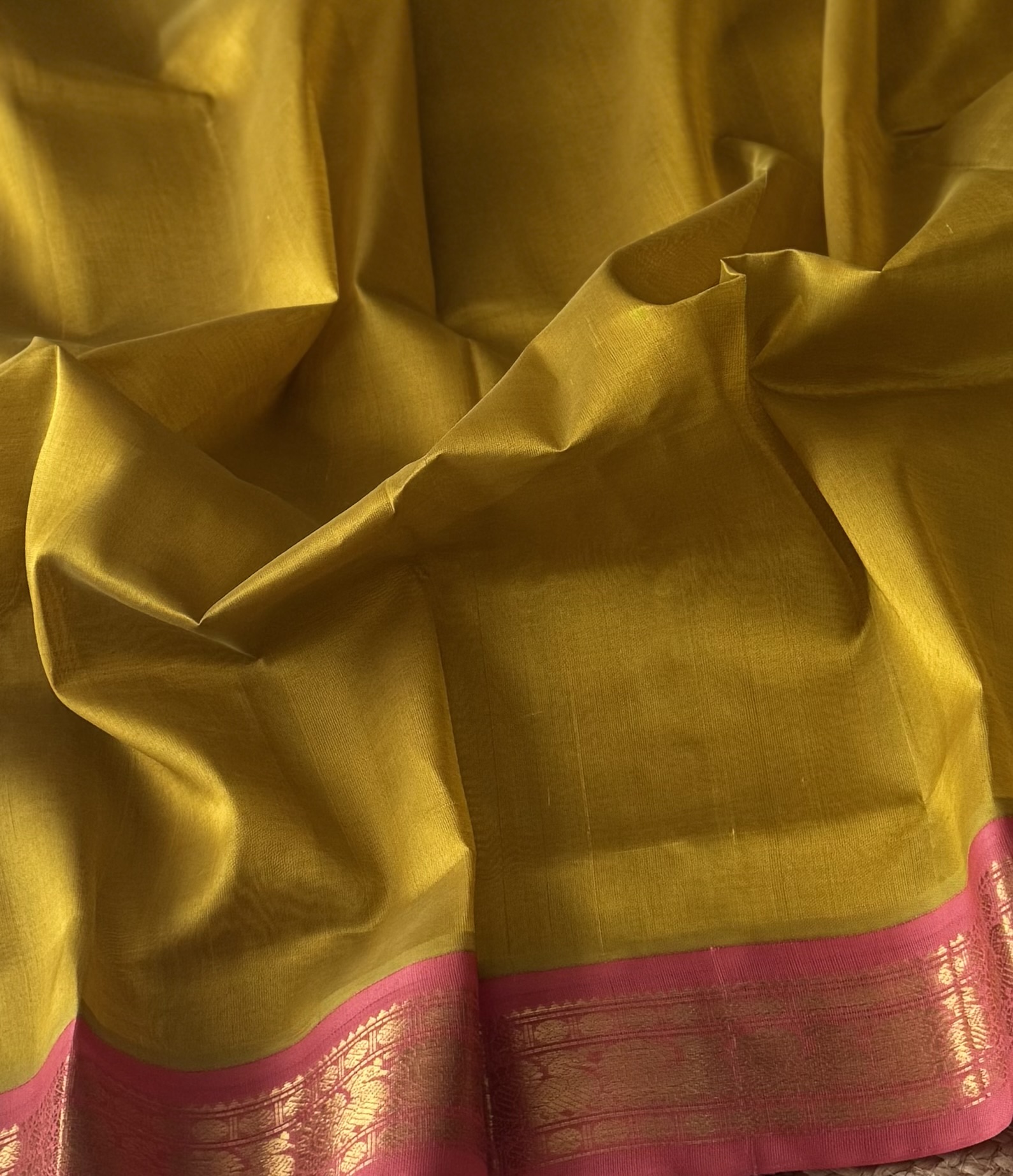 Saima Collections - SOLD Kanchi korvai silk cotton in mambalam yellow ...