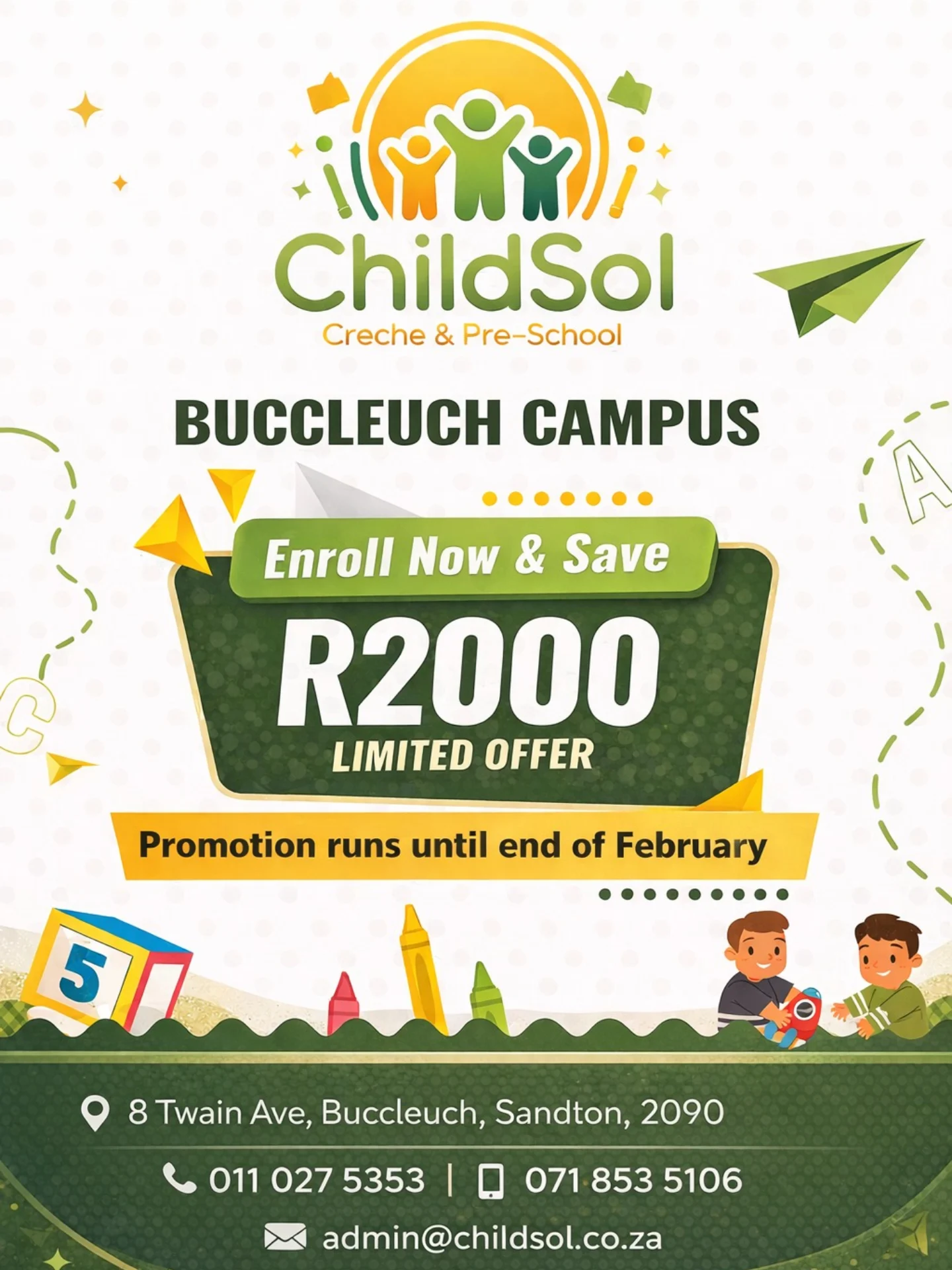 🎓 ENROLL NOW | LIMITED-TIME... - ChildSol Creche & Pre-school | Facebook