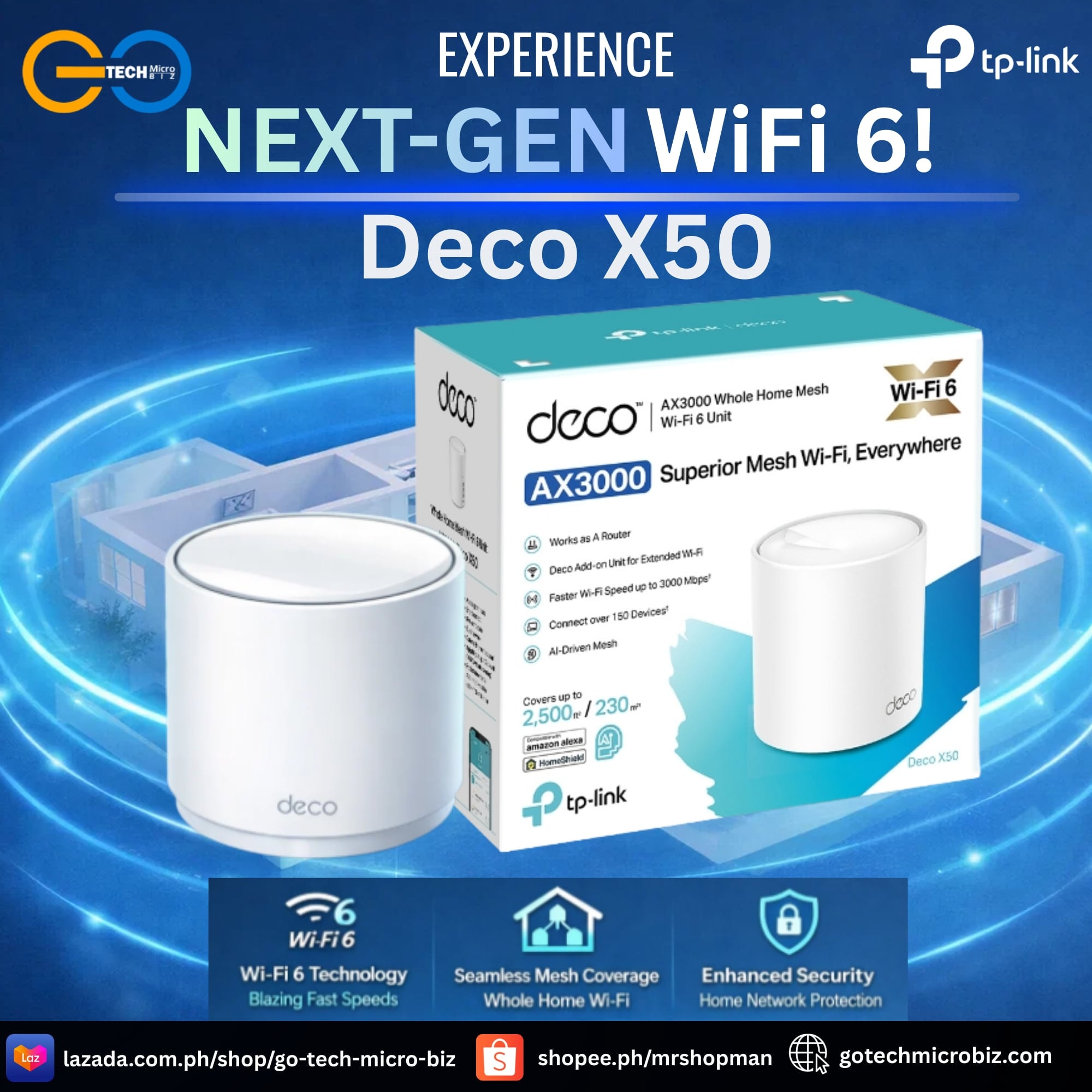 ⚡The TP-Link Deco X50 is a sleek Wi-Fi... - Go-Tech MicroBiz | Facebook