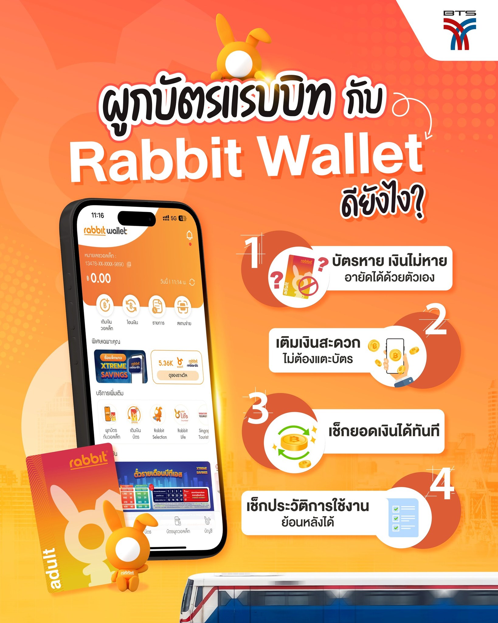 รถไฟฟ้าบีทีเอส - 🐰💳 ผูกบัตรแรบบิท กับ Rabbit Wallet ดียังไง 🙌🏻 ใครยัง ...