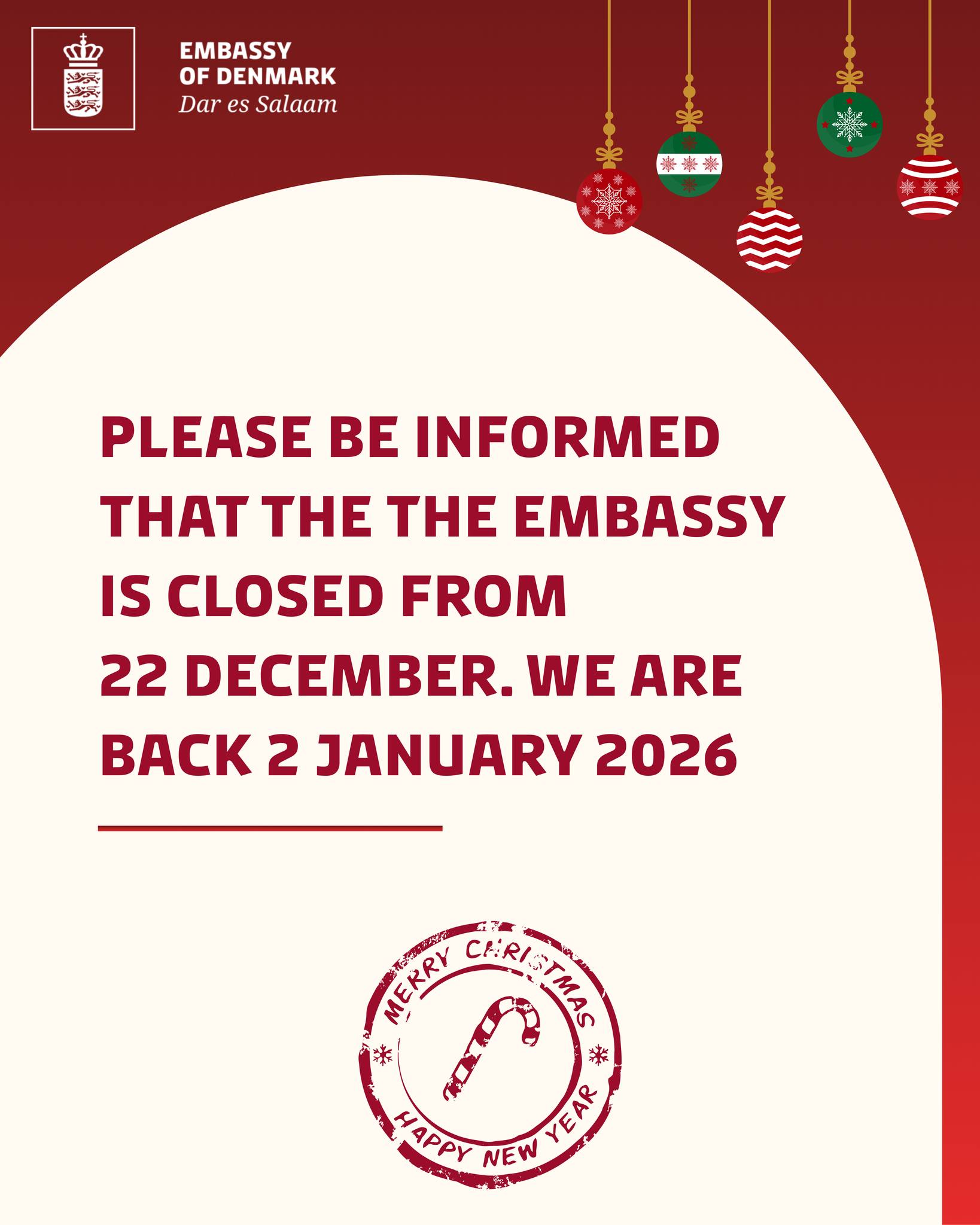The Embassy will be... - Embassy of Denmark in Tanzania | Facebook