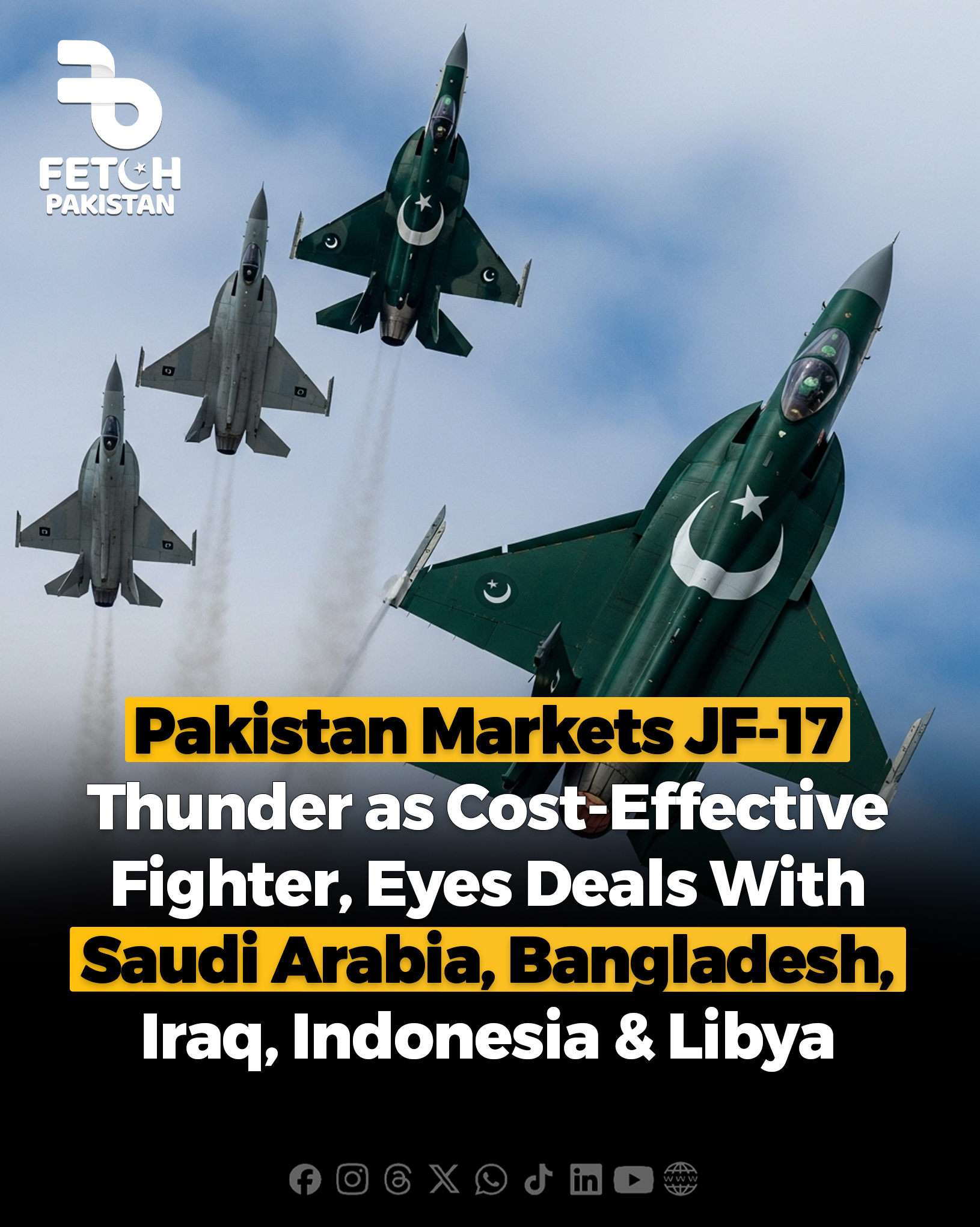Fetch Pakistan - Pakistan is marketing its JF-17 Thunder... | Facebook