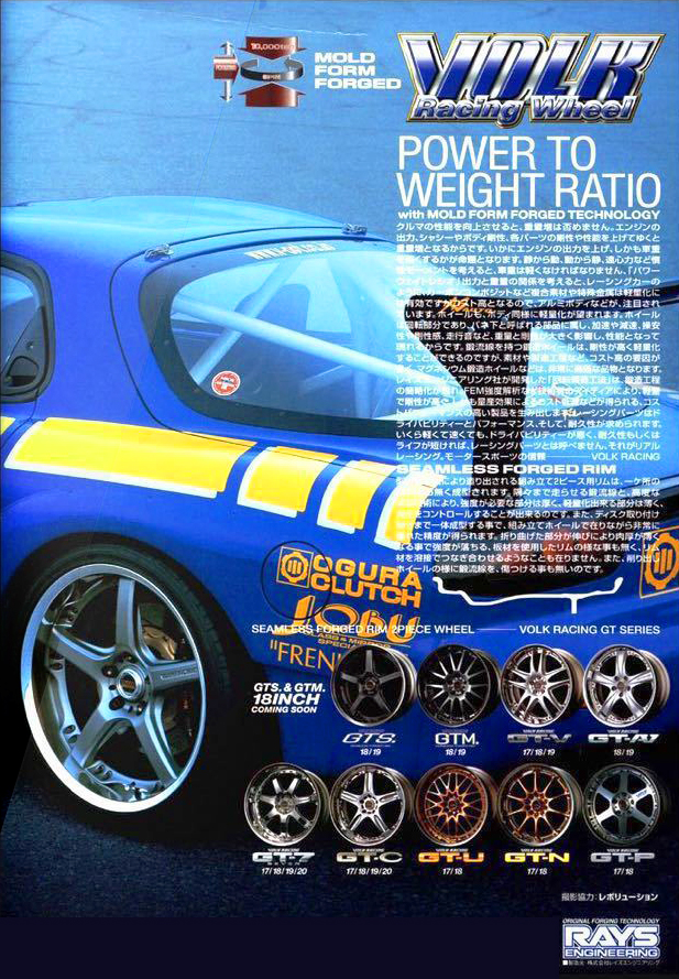 Rays Volk Racing Wheel brochure from the mid 90s. No listing of
