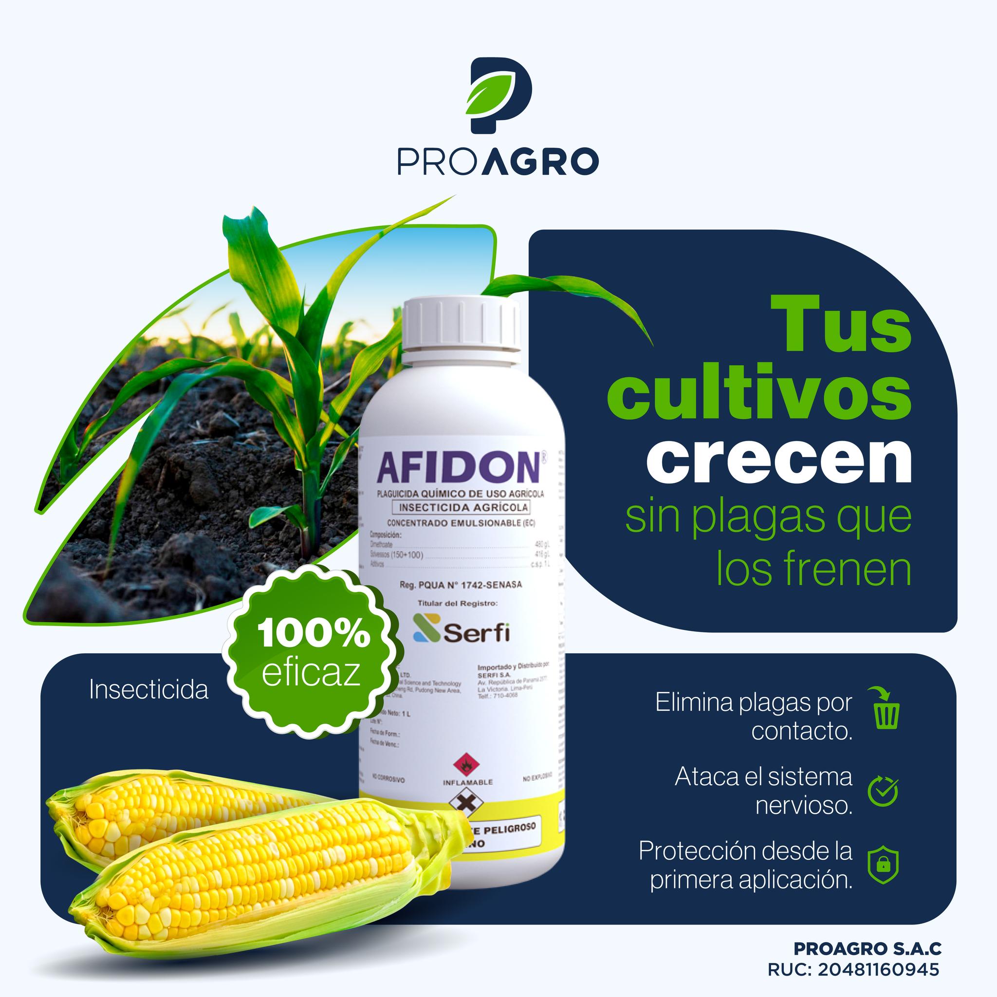 Proagro SAC - 🌽AFIDON protege tu cultivo desde la primera... | Facebook
