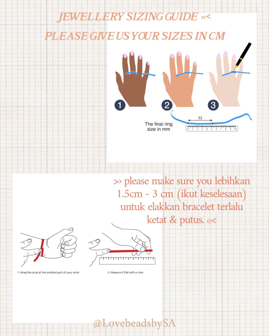 Lovebeads by SA - EASY STEP SIZING GUIDE FOR U ️ Hello 👋🏻 so this is ...