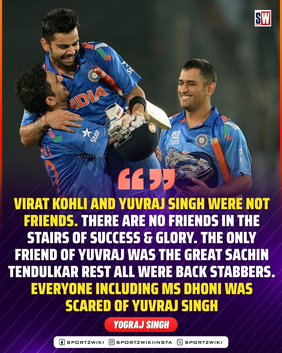 Sportz Wiki - After taking repeated shots at Dhoni, Yograj... | Facebook