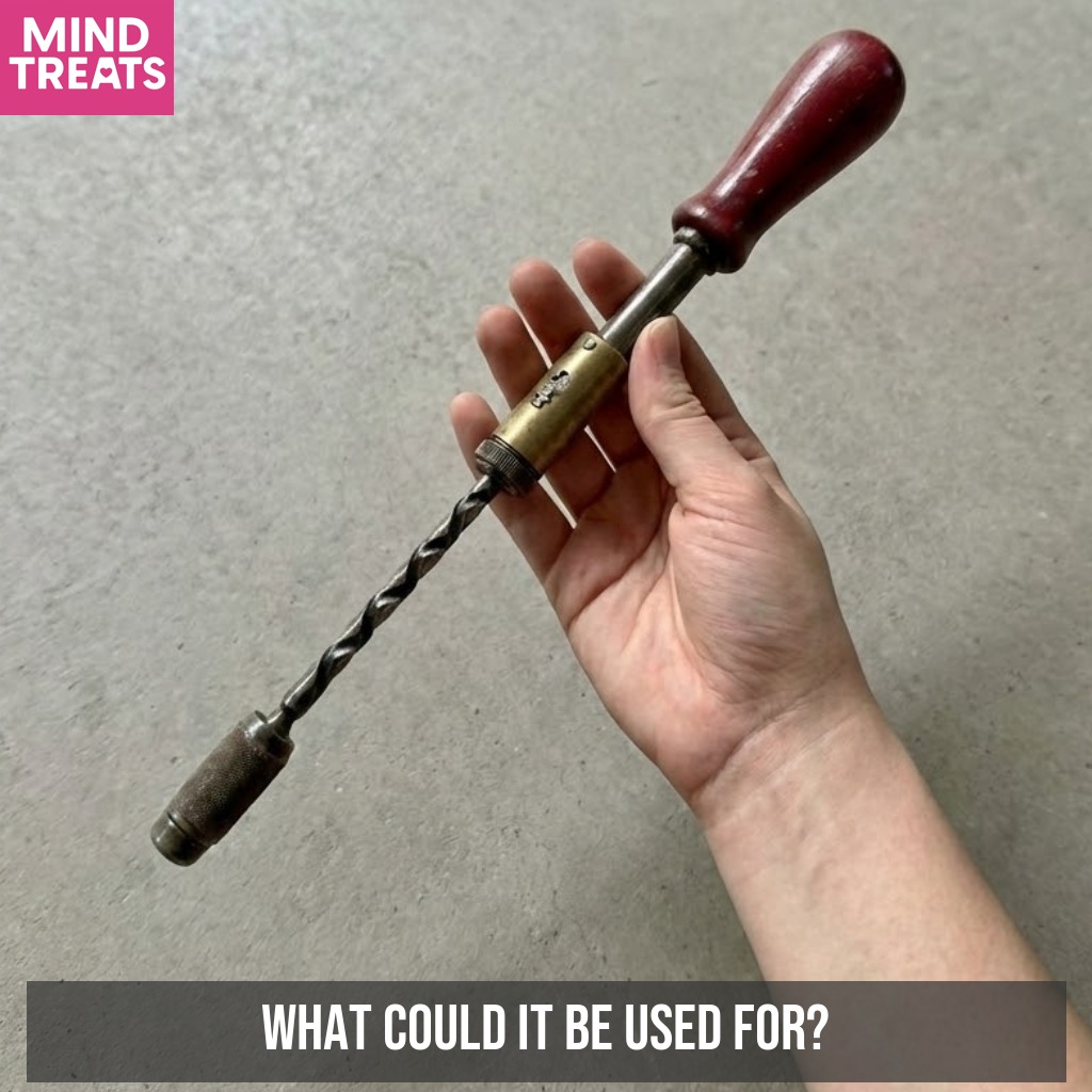 Fabiosa - It’s got a wooden handle, a metal shaft, and a spiral bit ...