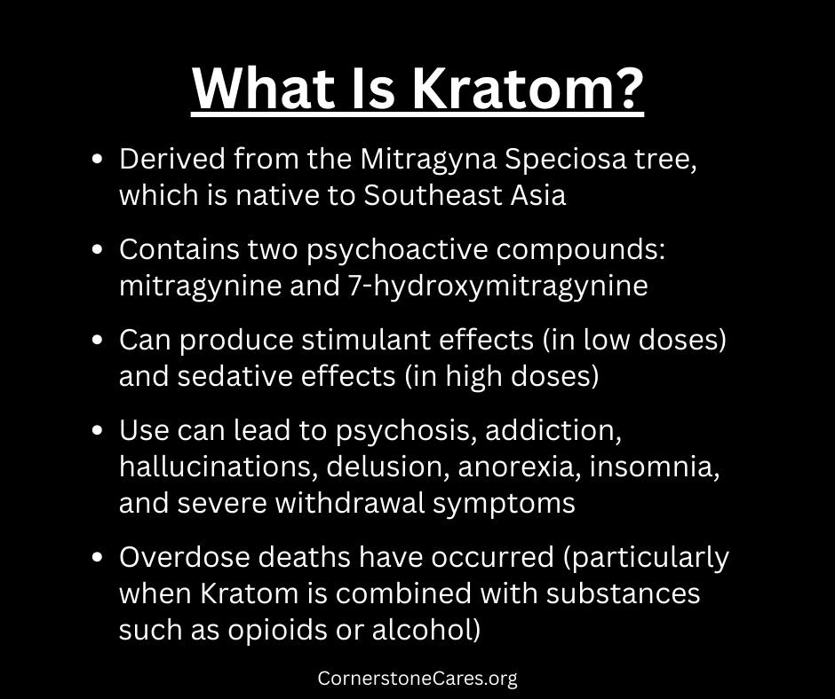 The use of kratom and/or kratom... - Cornerstone Cares | Facebook