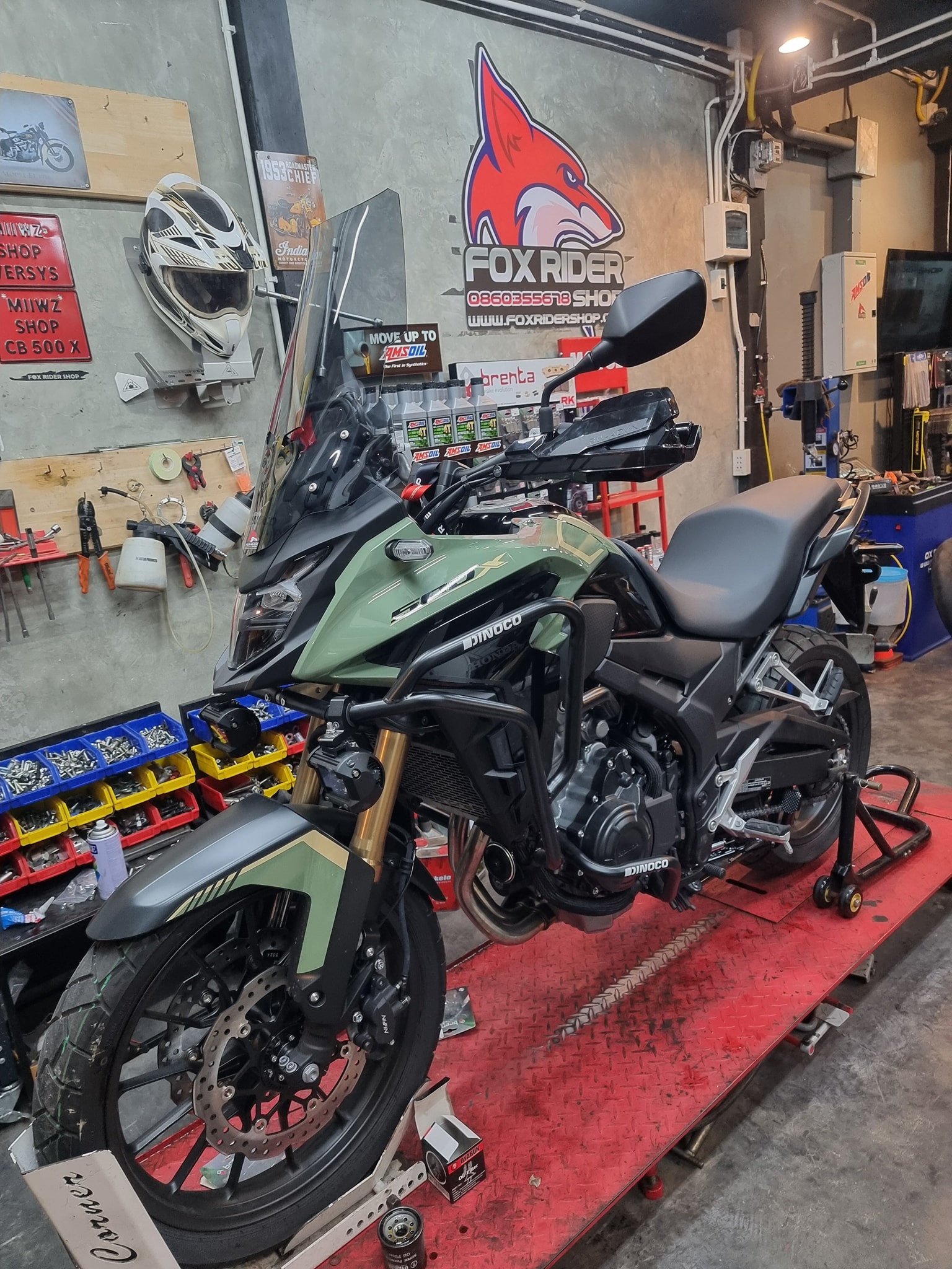 Fox Rider Shop - 🦊 CB500X ติดตั้งการ์ดแฮนด์ และขาตั้งคู่ 🦊... | Facebook