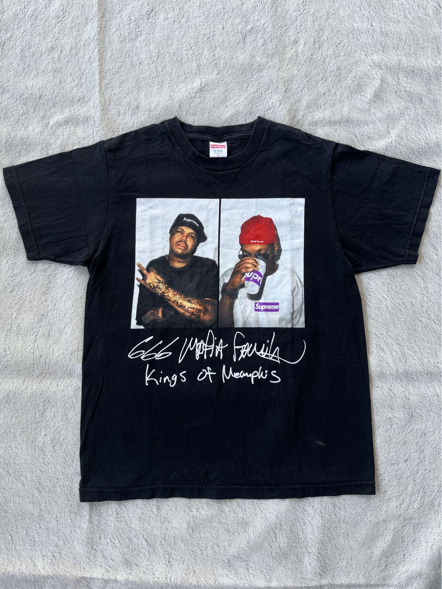 SUPREME THREE SIX MAFIA PHOTO TEE BLACK FW12 SIZE M LIKE NEW 