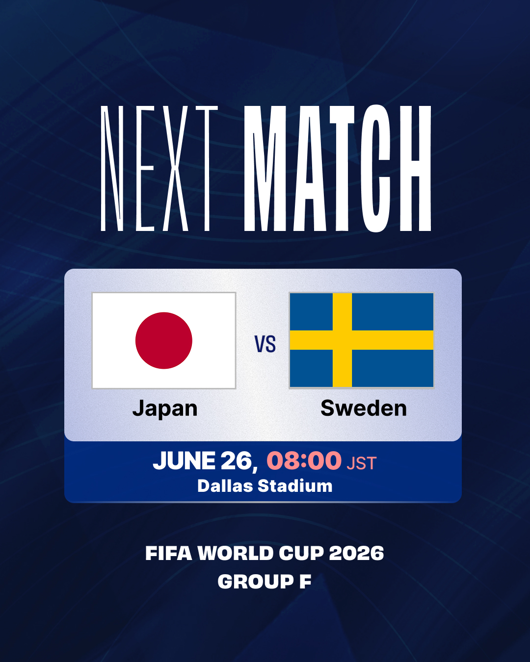 Sweden vs Japan FIFA World Cup 2026 Round 3 Match Details