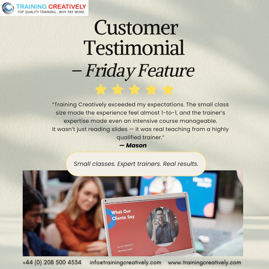 ⭐ Friday Testimonial! Thank you,... - Training Creatively | Facebook