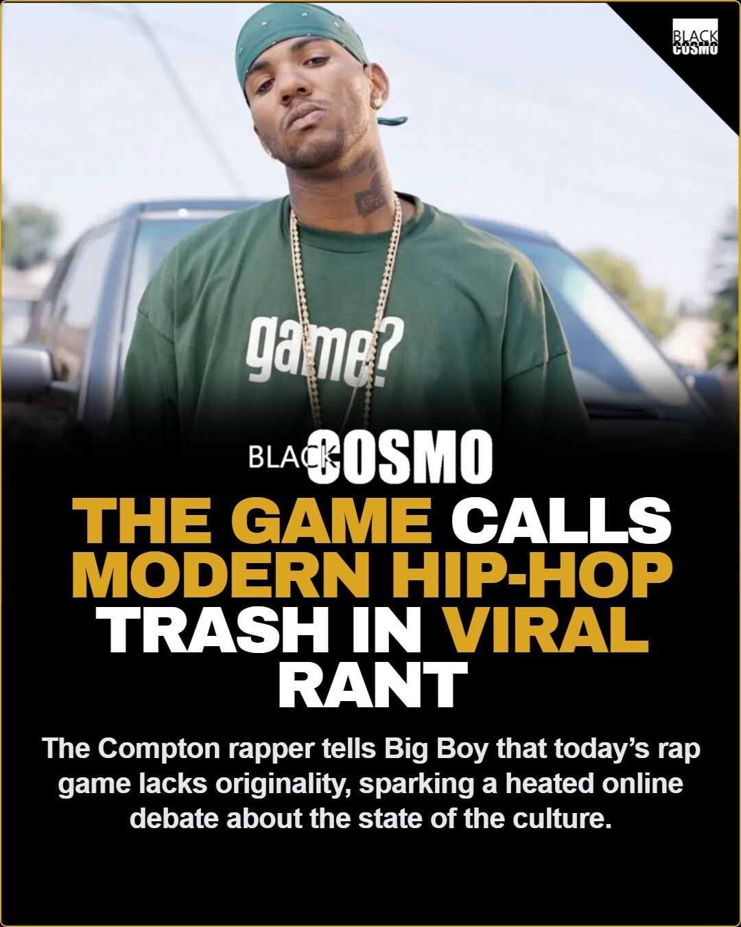 Black - The Game chose violence today! 🎤🔥 In a viral new interview with ...
