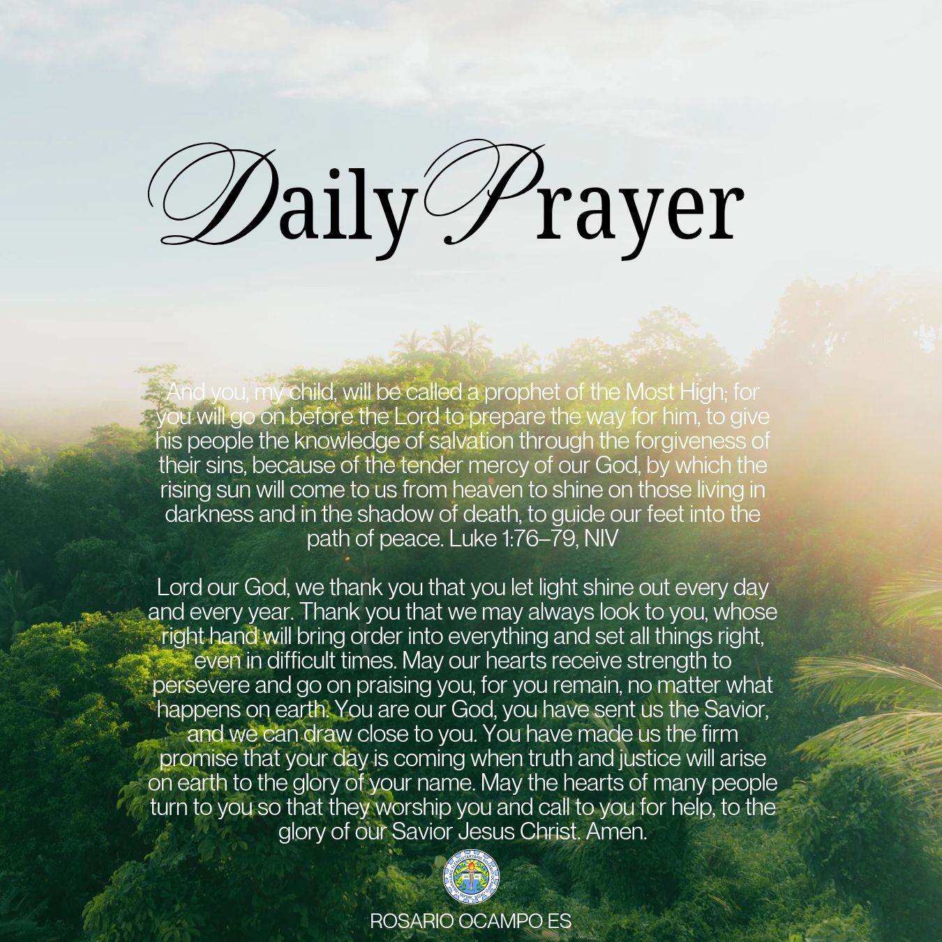 DepEd - Daily Prayer And you, my child, will be called a prophet of the ...
