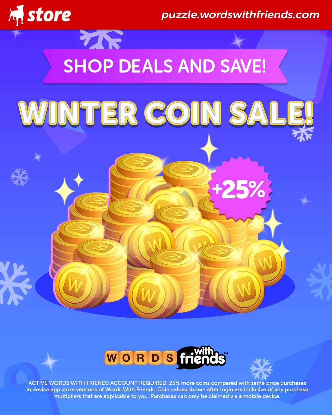 The Winter Coin Sale brings you a... - Words With Friends | Facebook